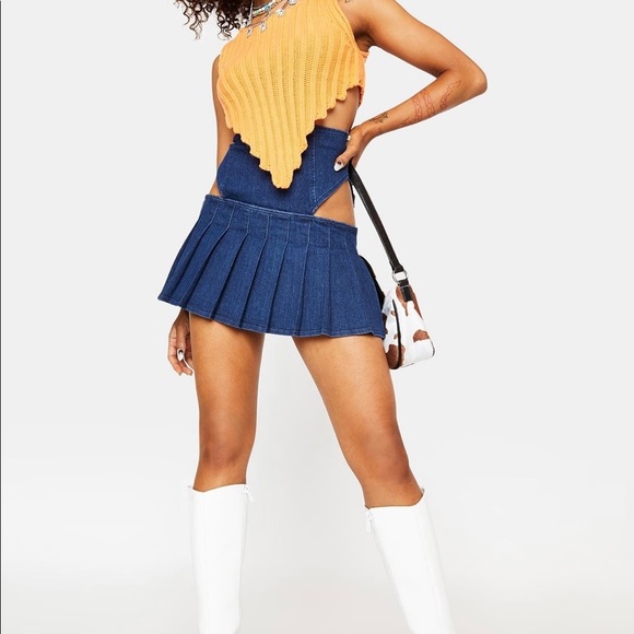 Orange Knit Crop Top - Picture 2 of 4